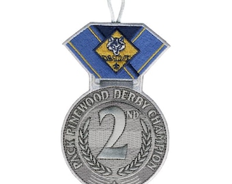 Pinewood Derby 2nd Place Silver Medal Patch
