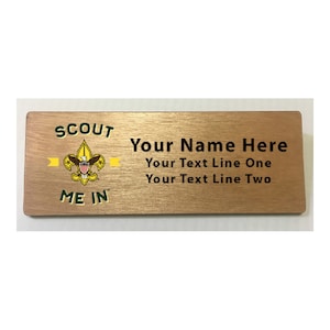 Scout Me In Large Name Tag - Universal Logo Wood