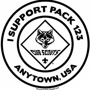 I Support Cub Scout Pack Sticker - 8 pack - (SP5490)