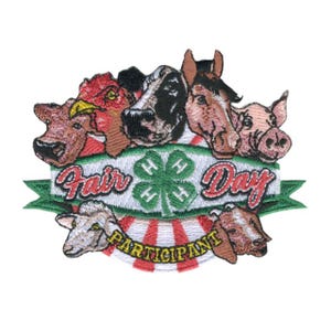4-H Fair Day Animal Head Embroidered Patch
