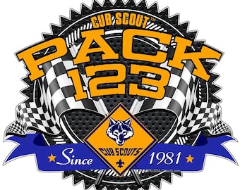 Cub Scout Pack Sticker - 8 pack - Race Gear (SP5416)