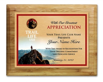 Trail Life USA Wood Plaque – TLUSA Logo Vertical Plaque