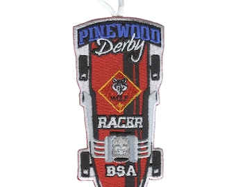 Pinewood Derby Wolf Racer Patch - Retro