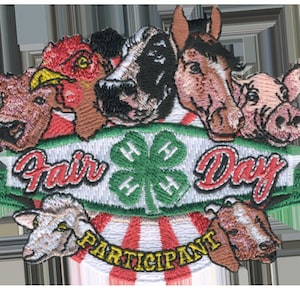 4-H Fair Day Animal Head Embroidered Patch