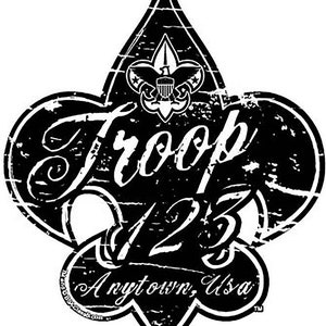 Scouts BSA Troop Sticker 8 pack - Distressed Fleur De Lis (SP5429)