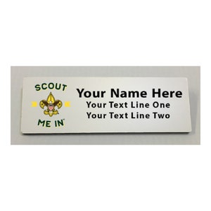 Scout Me In Large Name Tag - Universal Logo Plastic