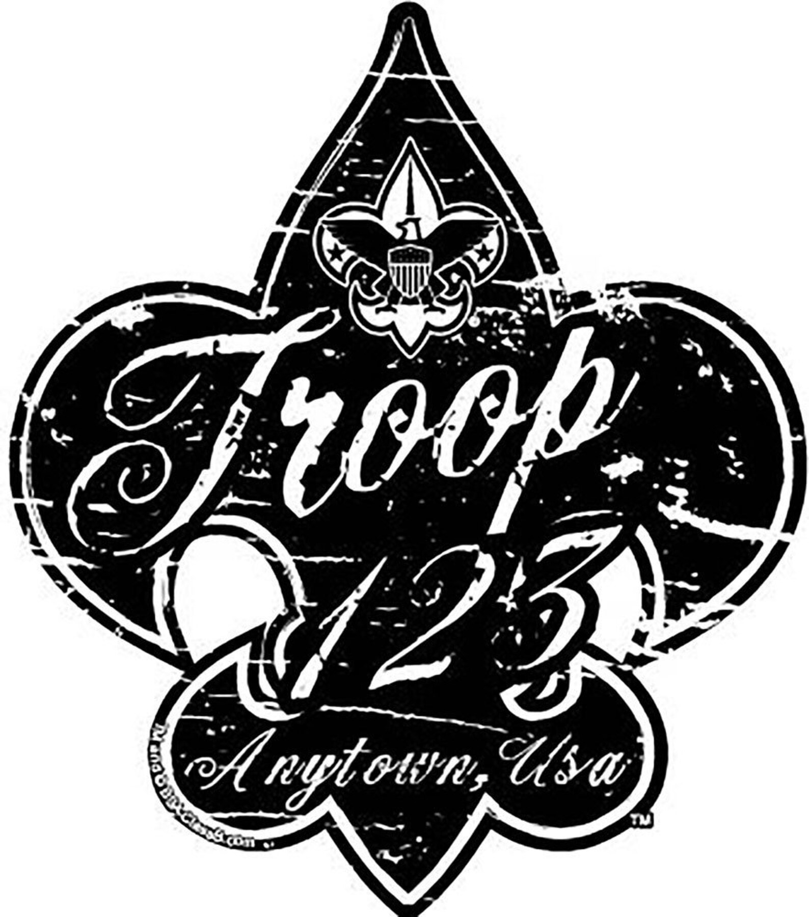 Scouts BSA Troop Sticker 8 Pack - Distressed Fleur De Lis (SP5429) - Etsy