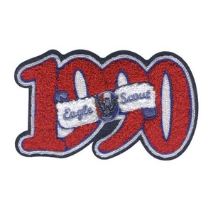 Eagle Scout 1990 Year Letterman Jacket Patch from the front.