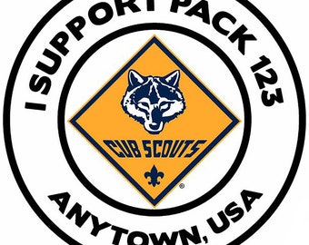 I Support Cub Scout Pack Sticker - 8 pack - with Color Logo (SP5491)