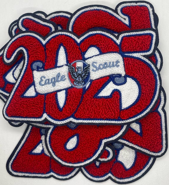 Eagle Scout Letterman Jacket Chenille Patch - Custom Year