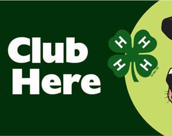 Dairy Cow with Club Name 4-H Bumper Sticker - SP7601