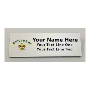 Scout Me In Name Tag - BSA Universal Logo Plastic
