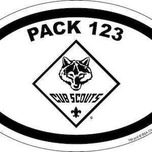 Cub Scout Pack Sticker - 8 pack - Oval Cub Logo (SP5425)