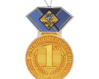 Pinewood Derby 1st Place Gold Medal Patch