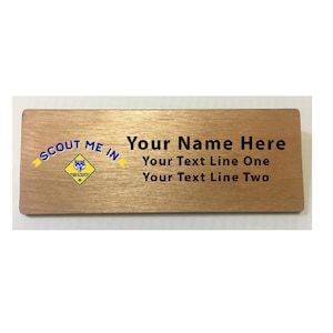 Scout Me In Name Tag - Cub Scout Logo Wood