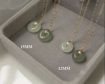 Natural Hetian White Jade Gold Necklace Retro Christmas Sale Jewelry gifts.