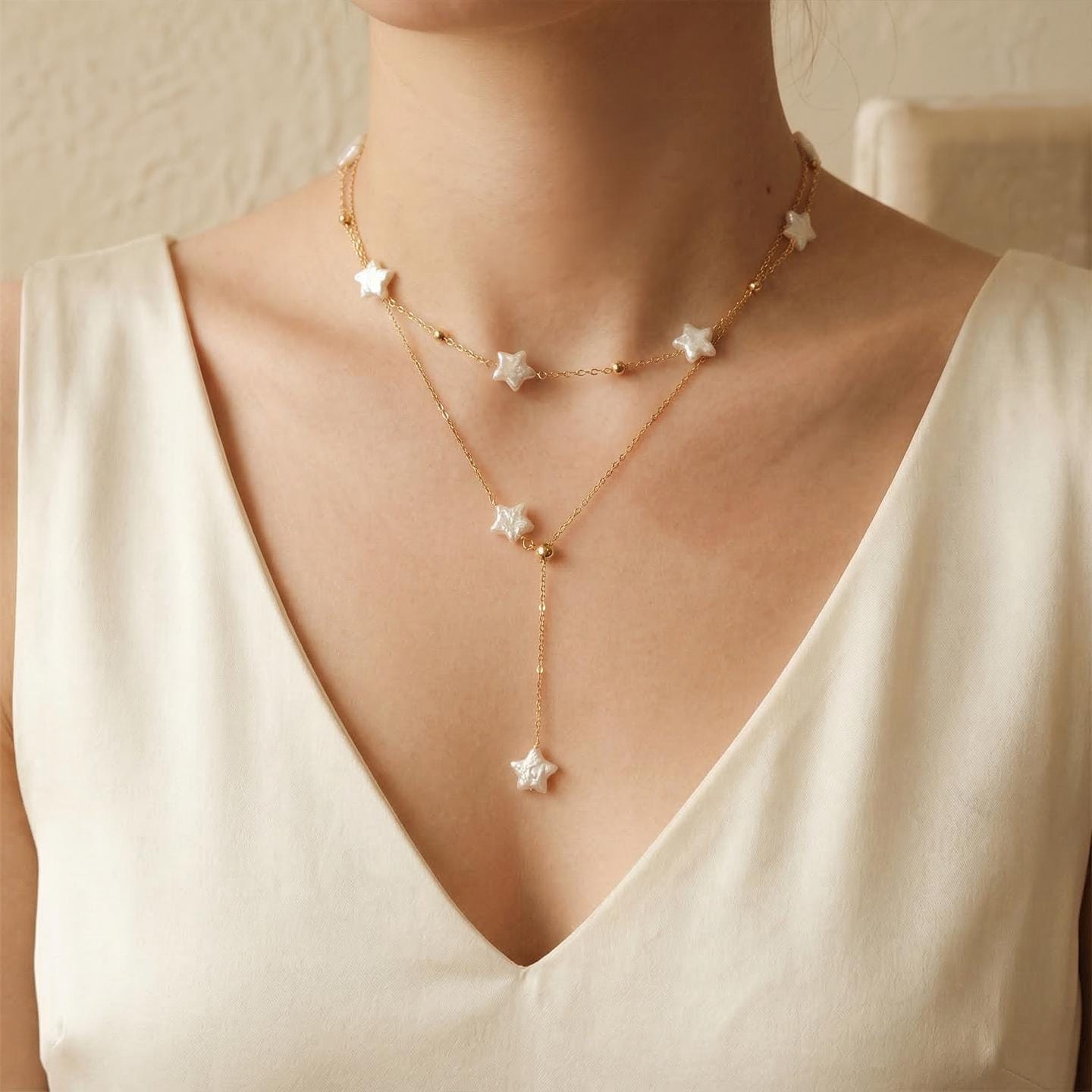 Star pearl necklace - Etsy 日本
