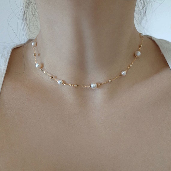 Dainty Freshwater Pearl Necklace Set The Kelly