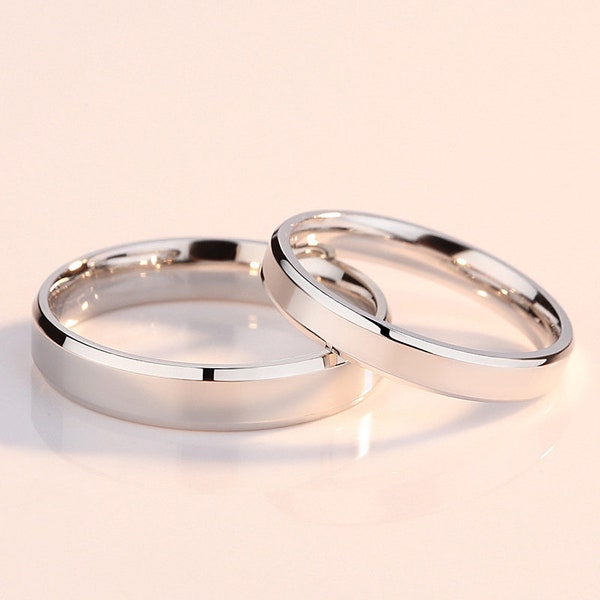 Gravierte Silber Initial Paar Ringe, Personalisierter Name Sein Ihrs Matching Ringe, Einstellbares Versprechen Schmuck Set für Freunde Langstrecken