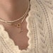 Personalized Pearl Initial Choker Necklace/ Gold Natural Freshwater Pearl Necklace/ Charm Layed Chain Jewelry Set/ Matching Letter Pendant 