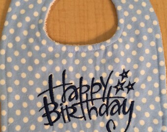 Handmade Baby Bib - FREE SHIPPING OFFER! Happy Birthday