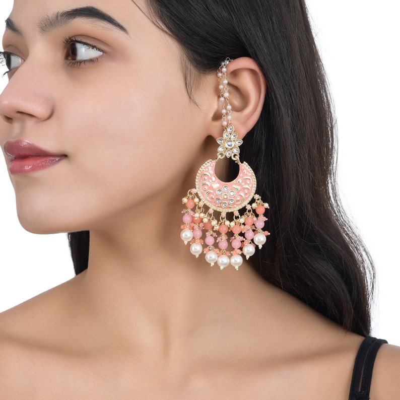 Party wear earring Imrasio Designer earring Jhumka earring Pearl Earring Meenakari earring