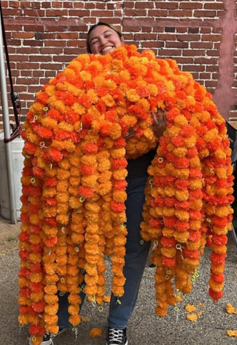 Marigold garlands FROM MEXICO for Day of the dead, Dia de Los Muerto altar. Day of the dead ofrenda CALIFORNIA seller All 5 Star Reviews image 4