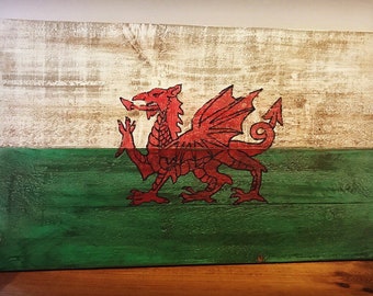 Handmade Upcycled Recycled Wooden Flags