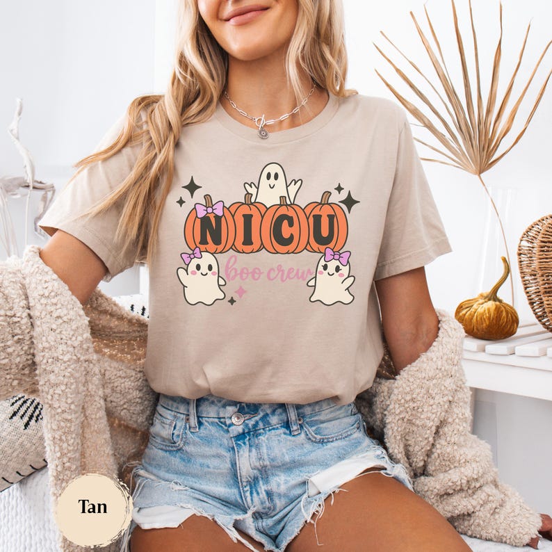 NICU Boo Crew Shirt | Halloween Nurse T-Shirt Bella Canvas® image 7