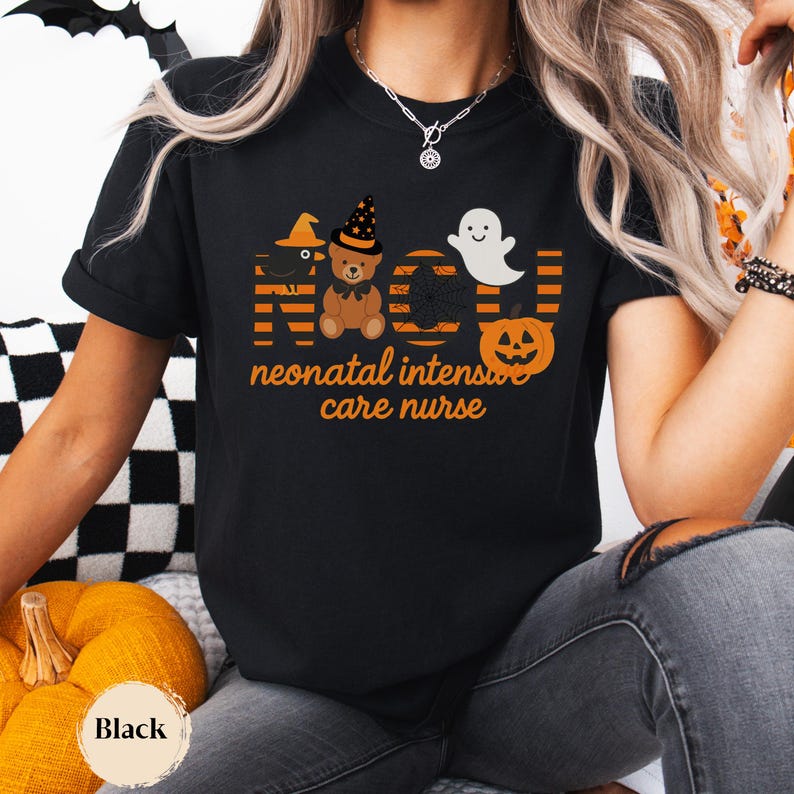 Neonatal Intensive Care Nurse Halloween Shirt, Spooky NICU Nurse Graphic Tee Gift.