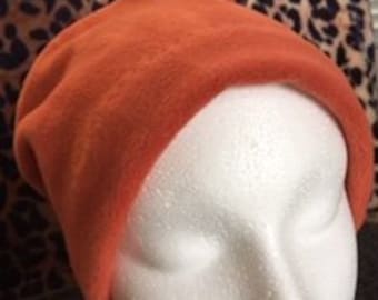 Rust fleece winter hat