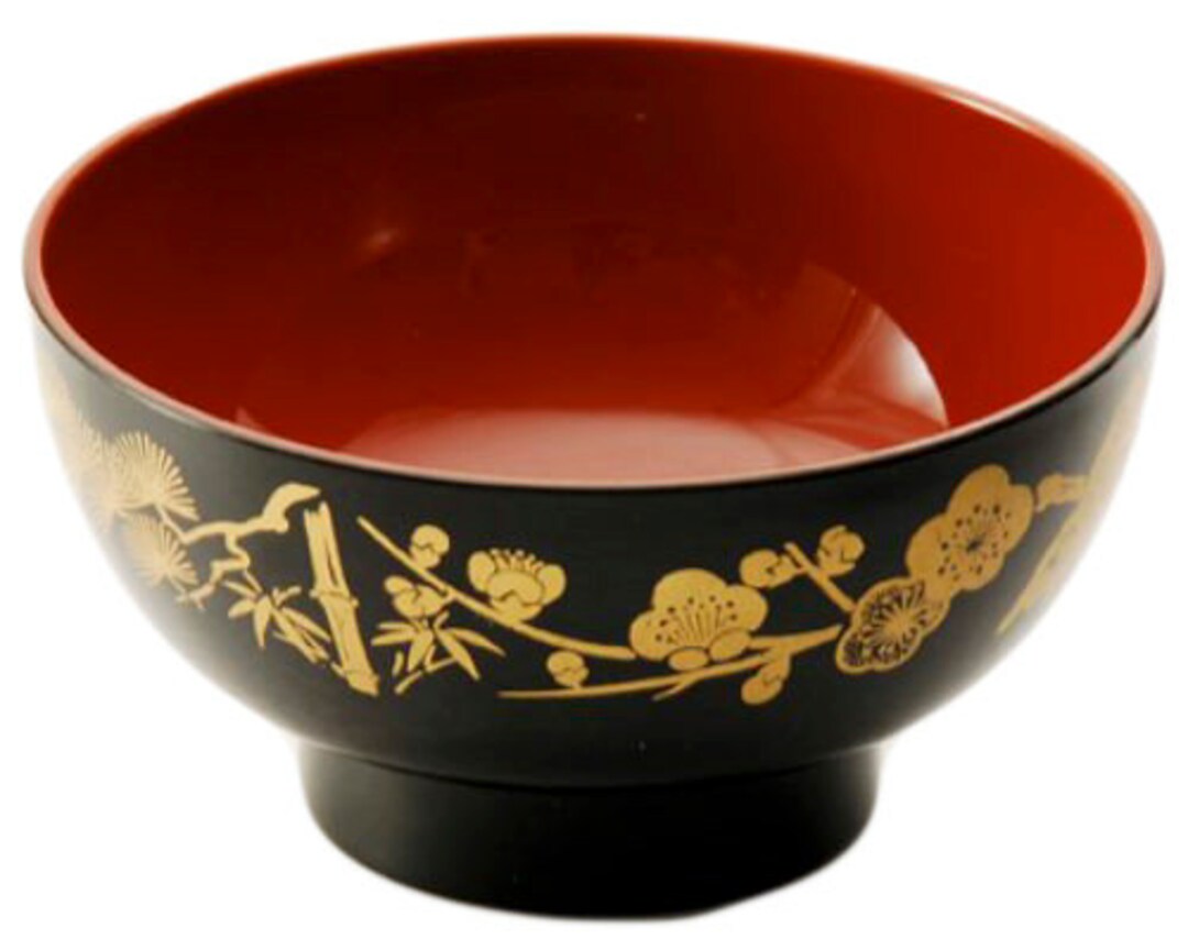 Japanese Traditional Style 12 Fl Oz Miso Soup Bowl Lacquerware Etsy