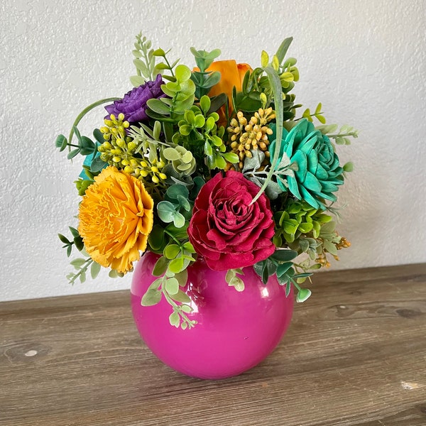 Tropical wooden flower centerpiece, arrangement, Sola wood  flowers,  bouquet, Mother’s Day, forever flowers