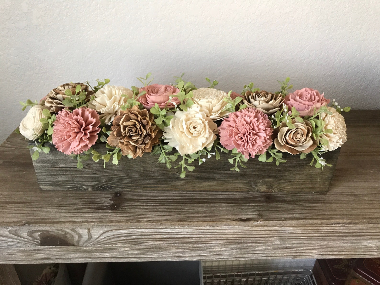 Pieza central de flores de madera de manto de chimenea extra | Etsy