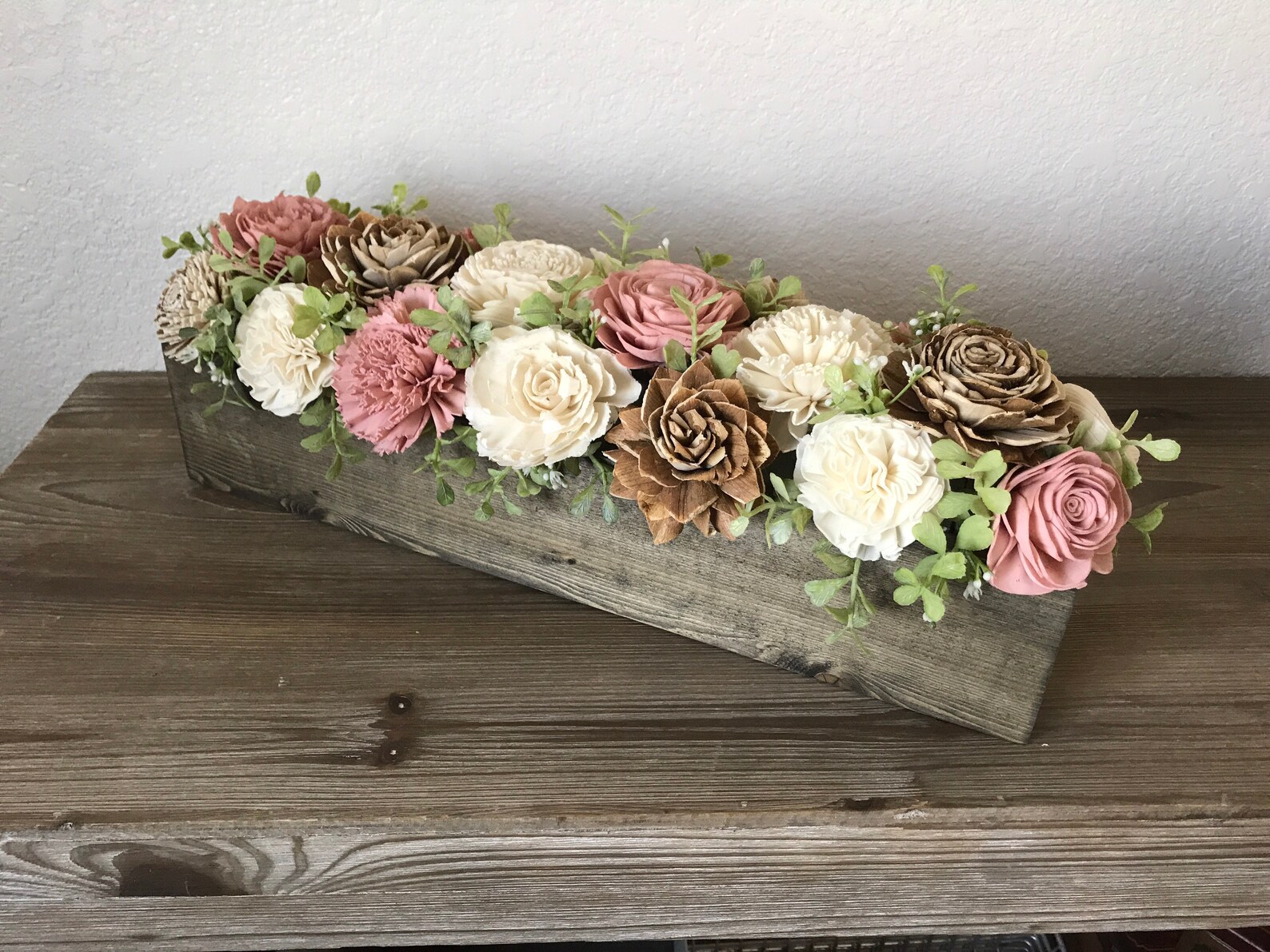 Pieza central de flores de madera de manto de chimenea extra | Etsy