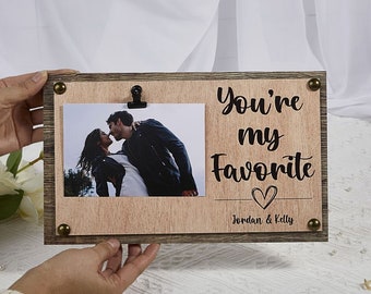 Personalized Engagement Gift for Couple Unique, Wood Engraved Gift with Date, Newly Engaged Gift Idea, Engagement Picture Frame Photo Gift