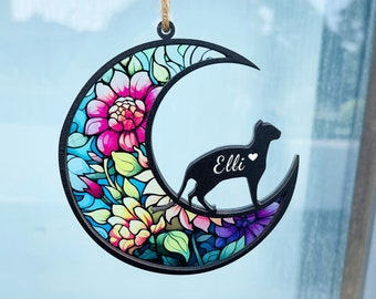 Gepersonaliseerde Dog Memorial Suncatcher, Custom Paw Design met naam en datum, Pet Memorial Gift, Dog Memorial, In liefdevolle herinnering, Pet Loss Gift