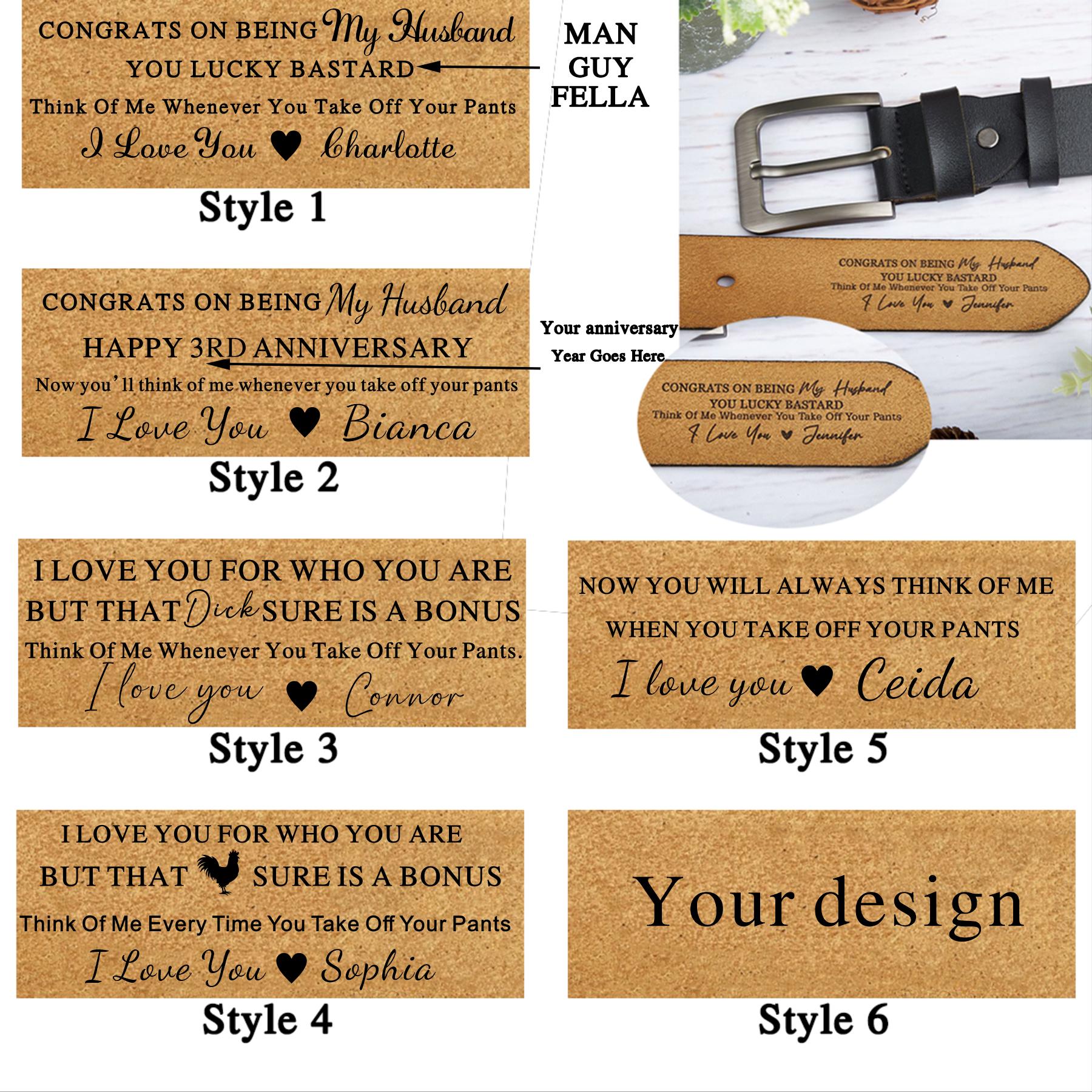 Custom Handmade Belt- Funny Gift for Husband, Father&#39;s Day Gift, Engraved Leather Belt Grooms Men, Anniversary Gift Fiancé, Genuine Leather