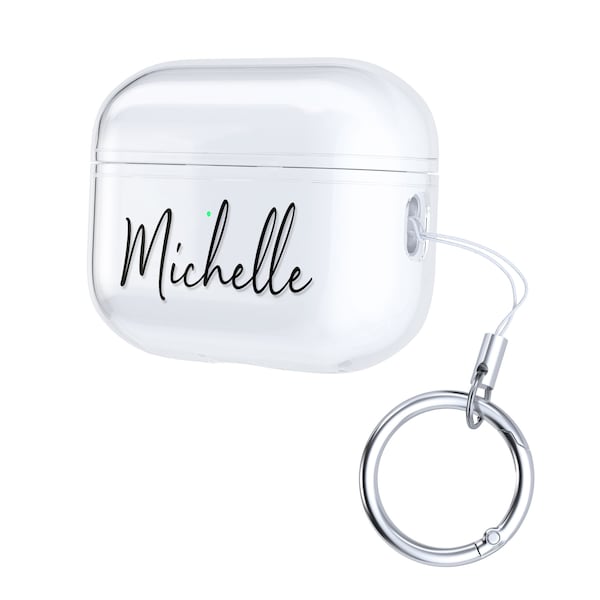 Custom Name Case for AirPods Pro 2nd Generation 2022 1st 3rd - Available in all Models - Personalized Handwritten Style Text Clear Cover Tpu