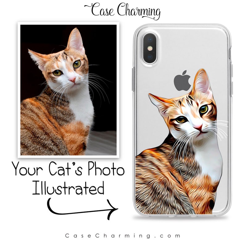 Custom Pet Portrait Case for iPhone 15 14 13 12 11 Pro Max mini XS XR X SE 8 Plus Gift Ideas Dog Lover Owner Illustration Personalized Clear image 8