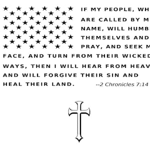 2 Chronicles 7:14 Flag with Cross Digital Design, Instant Download. SVG. &quot;If My People, Who Are Called by My Name, Will Humble themselves...