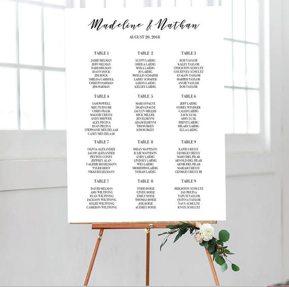 Seating Chart Poster