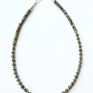 Kingman Turquoise Heishi and Navajo Pearl Necklace