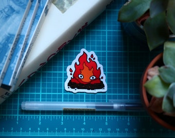 Calcifer, Fire Demon - Howl's Moving Castle Inspired Glossy Vinyl Die-cut Sticker