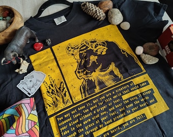 Creature of Unbound Love Tee - Steppe Bull Screenprinted T-Shirt