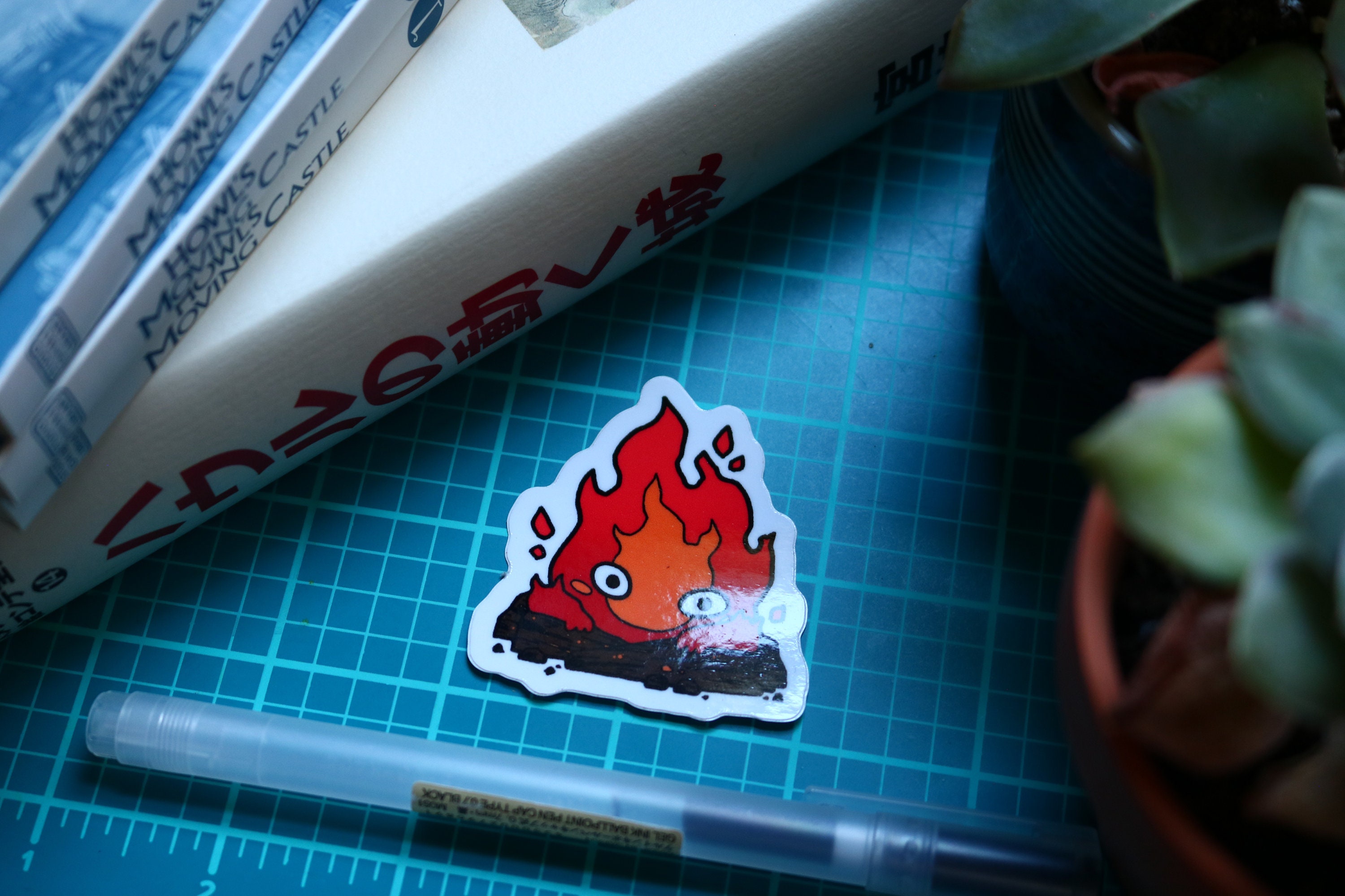 Calcifer, Fire Demon - Howl's Moving Castle Inspired Glossy Vinyl Die ...