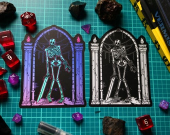 Dungeon Encounter - Dark Fantasy Skeleton Retro Vinyl Die-Cut Sticker