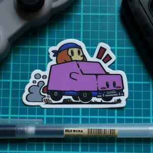 Kirby Car - Kirby and the Forgotten Land Vinyl Die Cut Sticker