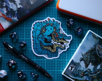 Lord of the Seas - Monster Hunter Lagiacrus Vinyl Die-Cut Sticker + Shiny Variant
