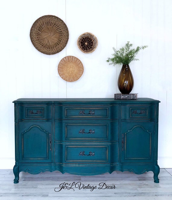 Sold Painted Buffet Sideboard Server Vintage Hand Dining Room Furniture
